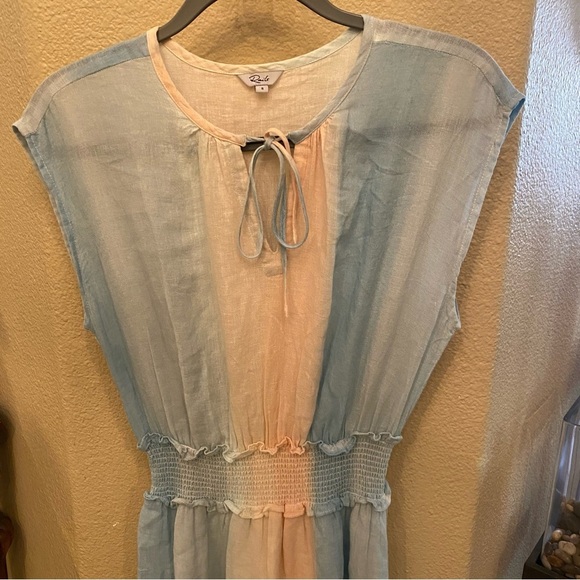 RAILS Women Ashlyn Gradient Smocked Waist Linen Blend Dress Size Small - Picture 2 of 8